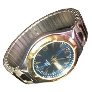 SILVER AND GOLD EXPANSION BAND BLUE FACE WATCH Ladies LTD TM Round Silver Gold Tone Blue Dial Expansion  main image 4